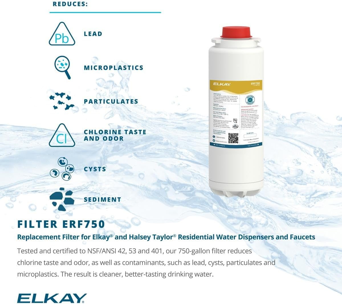 Elkay Water Sentry Plus Lead Free Replacement Water Filter for Bottle Filler