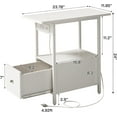 thumbnail image 2 of End Table with Charging Station, Narrow Side Table with Drawer and USB Ports & Power Outlets, Nightstand Bedside Tables for Small Spaces, Bedroom, Living Room, White, 2 of 7