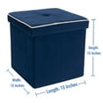 thumbnail image 4 of Simplify Collapsible Velvet Storage Ottoman in Navy, 4 of 7