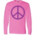 thumbnail image 3 of Inktastic Purple Peace Sign Long Sleeve T-Shirt, 3 of 5