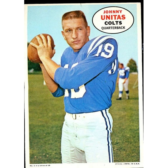 Johnny Unitas Card 1968 Topps Posters Inserts #1