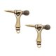 thumbnail image 1 of Key Pendant Microphone Shape Decoration For Backpack Golden Hand Tool Modeling Design 2Pcs, 1 of 3
