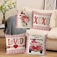 thumbnail image 5 of Valentines Day Pillow Covers 20x20 Inch Set of 4 XOXO Love Heart Holiday Truck Flowers Farmhouse Sofa Throw Pillowcase Cushion Case Home Decoration Wedding Anniversary Decor, 5 of 6