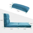 thumbnail image 7 of Double Chaise Lounge Sofa, Floor Sofa Bed Adjustable Sleeper Bed Futon Bed Sofa Couches 5-Position Reclining Sofa Lazy Sofa with Two Pillows (Blue), 7 of 7