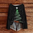 thumbnail image 2 of yardsong Xmas Trees Imitation Sweater for Women - Boat Neck Ugly Christmas Pullover Long Sleeve Graphic Holiday Tops Black,XXL, 2 of 4