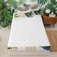 thumbnail image 4 of Erosebridal Tropical Leaf Zipper Queen Comforter Set with Fitted Sheet and 2 Pillowcases for Women Men, Mid Century Arch Stripes Zipper Bedding Set, Cream, Reversible, 4 Pieces, 4 of 7