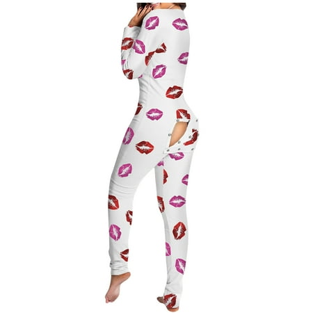 

HSMQHJWE Ladies Cotton Pajamas Plus Size Pajama Set For Women Flap Jumpsuit Adults Functional Women S Button-Down Front Buttoned Women S Jumpsuit Women S V Neck Sleeved Nightshirt Soft Sleepwear