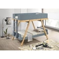 thumbnail image 2 of Frankie Wood Twin Over Twin Bunk Bed Van Courtland Blue and Natural, 2 of 7