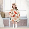 thumbnail image 7 of FORMRS Wearable Blanket Hoodie with Sleeves for Kids Cozy Flannel Sweatshirt, Red Autumn Leaves, 7 of 7