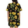 thumbnail image 3 of Bixox Women's Bees and Sunflowers Printed Pajama Set 2 Piece Lounge Set Top and Shorts Soft Pajamas, Shorts with Pockets, 3 of 7