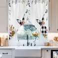 thumbnail image 4 of Easter Spring Bunny Eggs Swag Curtain Valance for Windows, Plaid Rabbit Window Treatments Short Swag Topper for Kitchen Windows Bathroom Bedroom, 36"x45", 4 of 8