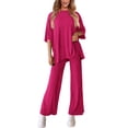 thumbnail image 3 of Conjunto Deportivo PRETTYGARDEN en Rosa Rojo para Mujer, Talla Pequeña, 3 of 7