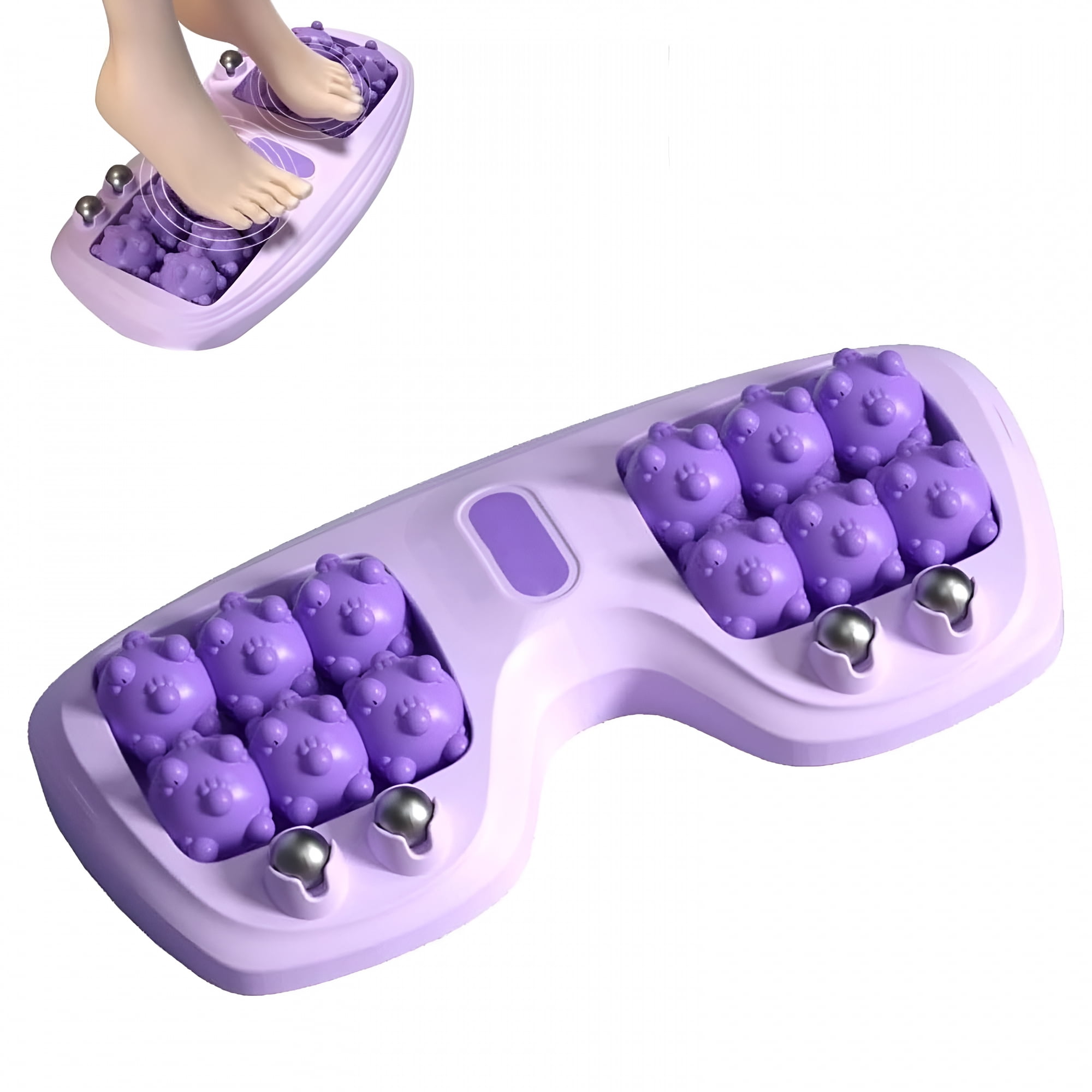 XIRQI Portable Dual Foot Massage Roller, Foot Roller Massager for Feet Spa Acupressure Tool, Pedicure Massage Tools for Plantar Fasciitis, Portable Reflexology Tool for Home and Office Use
