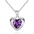 thumbnail image 1 of Collar Chifeng plata femenina 925 corazón cristal púrpura austriaco regalo de Navidad amor LingWen 9024719112909, 1 of 5