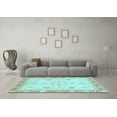 thumbnail image 3 of Ahgly Company Indoor Round Oriental Light Blue Modern Area Rugs, 4' Round, 3 of 4