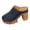 Navy, variant on Platform Chunky Block High Heel Clogs Mules Sandals for Women Ladies 2026 Spring Summer Fashion Leather Closed Toe Dress Pumps Heeled Backless Slip on Slides Brown Size 7