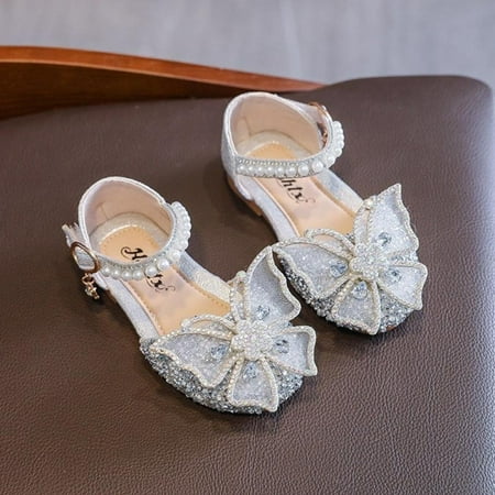 

Clearance!Baby Girl Sandals Bow Princess Shoes Butterfly Pearl Sandals Girls Sequin Dance Performance Shoes