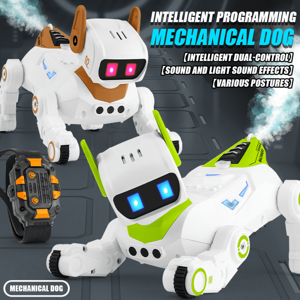 RC Robot Dog Toy for Kids, Interactive Remote Control Robotic Dog with Lights & Sounds, Programmable Puppy Robot for Ages 8+ Gifts