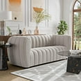 thumbnail image 5 of Furniture of America Totulem Boucle Fabric Channel Tufted Sofa in Off White, 5 of 9
