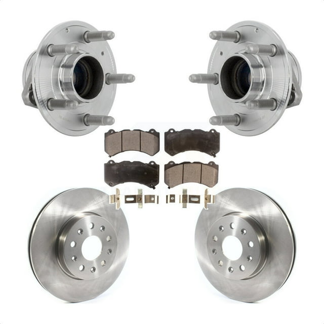 Transit Auto Front Hub Bearing Assembly Disc Brake Rotors and Semi-Metallic Pads Kit for Car Chevrolet Camaro LT LS KBB-132256