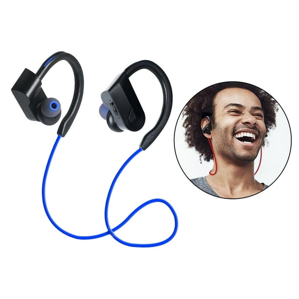 Auriculares inalámbricos impermeables con cancelación de ruido Auriculares deportivos inalámbricos estéreo para entrenamiento de oficina en azul