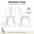 thumbnail image 6 of VINEEGO Metal Dining Chair Indoor-Outdoor Use Stackable Classic Trattoria Chair Fashion Dining Metal Side Chairs for Bistro Cafe Restaurant Set of 4 (White), 6 of 6