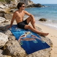 thumbnail image 4 of Amzcrzy Polyester Ocean Elements Beach Towel Oceans-Themed Beach Towel Starfishs Seashells and Sea Turtle Fast-Drying Absorbent Bath Towel Microfiber Beach Towel Non-Functional Blankets, 4 of 6