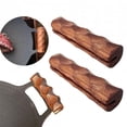 thumbnail image 1 of Asa para asa de barbacoa, utensilios de cocina portátiles ligeros, fundas de madera para ollas, mango de madera antiescaldado para plancha, sartén par, 1 of 8