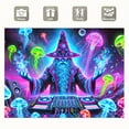thumbnail image 4 of 1 piece, black light ultraviolet reaction tapestry, fantasy magician and wizard pattern design, wall art hanging flag, a tapestry that gels in the dark background, suitable for bedroom/living room/ga, 4 of 10