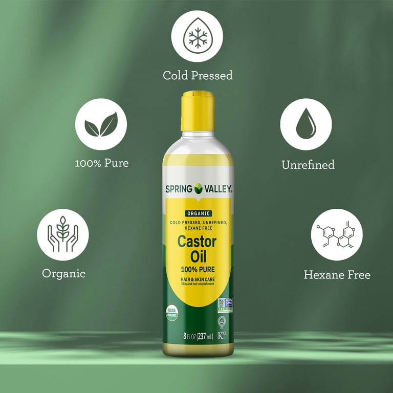 Spring Valley Cold-Pressed Castor Oil - Unrefined & Hexane-Free