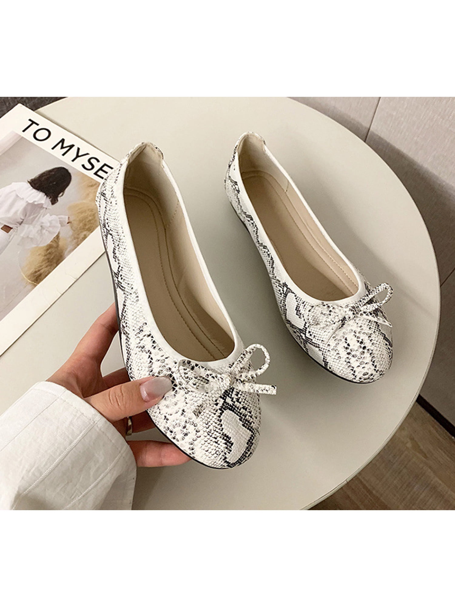 New Womens Diamante Ballet Flat Ladies Casual Ballerina Dolly Party Pumps Shoes 