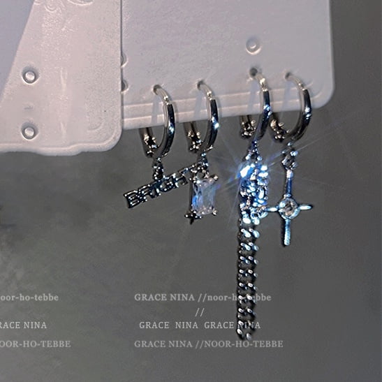 Dulce Mariposa Corazón Oso Stud Earring Set Arco Flor Plata Borla Pendientes Para Las Mujeres Accesorios De Joyería