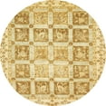 thumbnail image 1 of Ahgly Company Indoor Round Abstract Yellow Abstract Area Rugs, 7' Round, 1 of 6