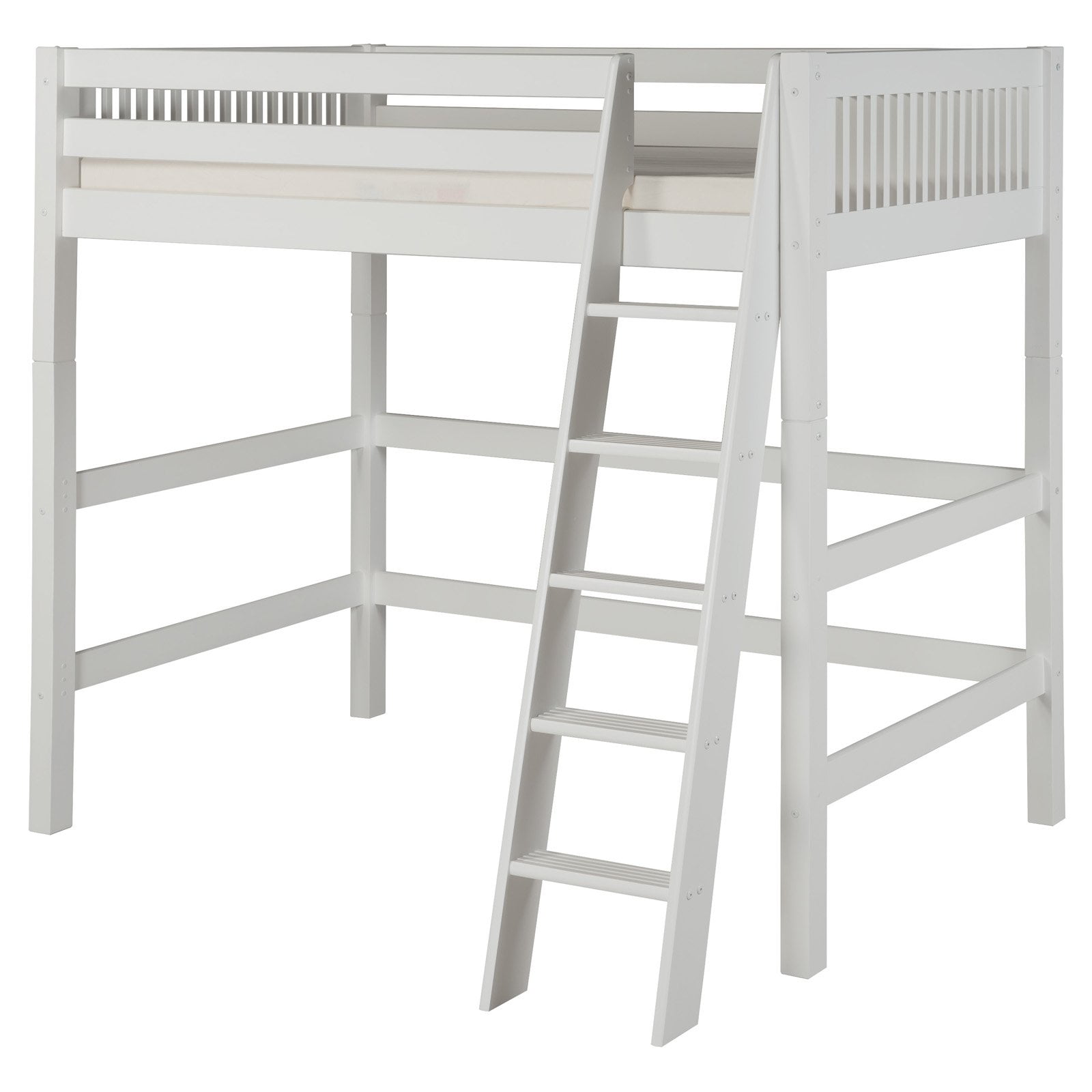 Camaflexi Twin Size High Loft Bed Mission Headboard White Finish Camaflexi Twin Size High Loft Bed Mission Headboard White Finish Com