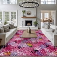 thumbnail image 3 of Large Area Rugs for Living Room Bedroom, Cherry Blossom 8'x10' Rug Washable Carpet Runner Indoor Outdoor, Pink Purple Flowers Modern Oil Painting Art Non Slip Floor Mats Rug for Kitchen, Patio, 3 of 8