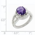 thumbnail image 2 of Sterling Silver Rhodium-plated Oval Checker-Cut Amethyst Ring QR3174AM, 2 of 4