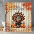 thumbnail image 2 of Happy Thanksgiving Maine Coon Turkey Costume Pumpkins Autumn Leaves Shower Curtain Cat Lover Kitten Owner Gifts Waterproof Bathroom Bathtub Curtain - 130144, 2 of 5