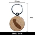 thumbnail image 2 of California State Silhouette Round Keychain Charm Tag - Engraved Wood, 2 of 6