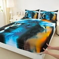 thumbnail image 3 of Manfei Animal Lion 4-Piece Queen Sheet Set: Jungle Wildlife Ultra Soft, 3 of 7