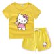 thumbnail image 3 of Hello Kitty-ropa para niños y niñas, Camiseta estampada bonita + Pantalones cortos, sudadera de cuello redondo de algodón puro, traje de camisa Base informal, 3 of 5
