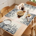 thumbnail image 5 of Navy Botanical Placemats Set of 4 Blue Dragonfly Flower Leaf Retro Style Place Mats Indoor Wipeable Table Mats Washable Cloth Dining Table Placemats for Kitchen Holiday Party Home Decor 13x19 Inch, 5 of 9
