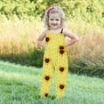 thumbnail image 3 of KkSLirnhs Size 2Y-10Y Toddler Girls Kids Printing Jumpsuit Playsuit Strap Romper Summer Outfits Clothes Yellow 4 Years, 3 of 5