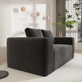 thumbnail image 4 of S-HOME 2-Seater Corduroy Couch Easy To Transport Sofa In A Box Ideal For Living Room Bedroom Use，Black, 4 of 9