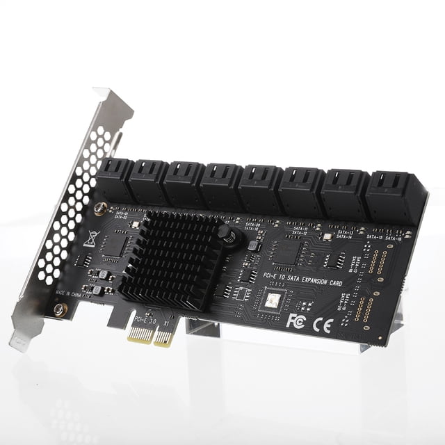 facefd Carte d'Extension PCI-E vers SATA 3.0, Extension PCI-Express pour Disque Dur 6G, Accessoire Informatique, SA3116J, 16 Ports No.01