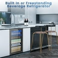 thumbnail image 6 of Moifoi 3.2 cu.ft Wine Cooler, 26 Bottle 130 Can Beverage Refrigerator,  Adjust Temp Freestanding Bar Wine Cellar for Beer, Soda, Clear Glass Door, Black, 6 of 8