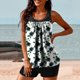 thumbnail image 5 of Trajes de baño Amzcrzy Tankini para mujer, bikini de control de abdomen para mujer, traje de baño conservador de cintura alta, estampado de moda, traje de baño de dos piezas multicolor, 2XL, 5 of 5