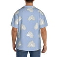 thumbnail image 5 of Xecao offers the Cute Poodle Dog for Men's Casual Short-sleeved Shirt, a button-up collared shirt with a pocket, perfect for beach vacations and yacht travel in the Large size., 5 of 7