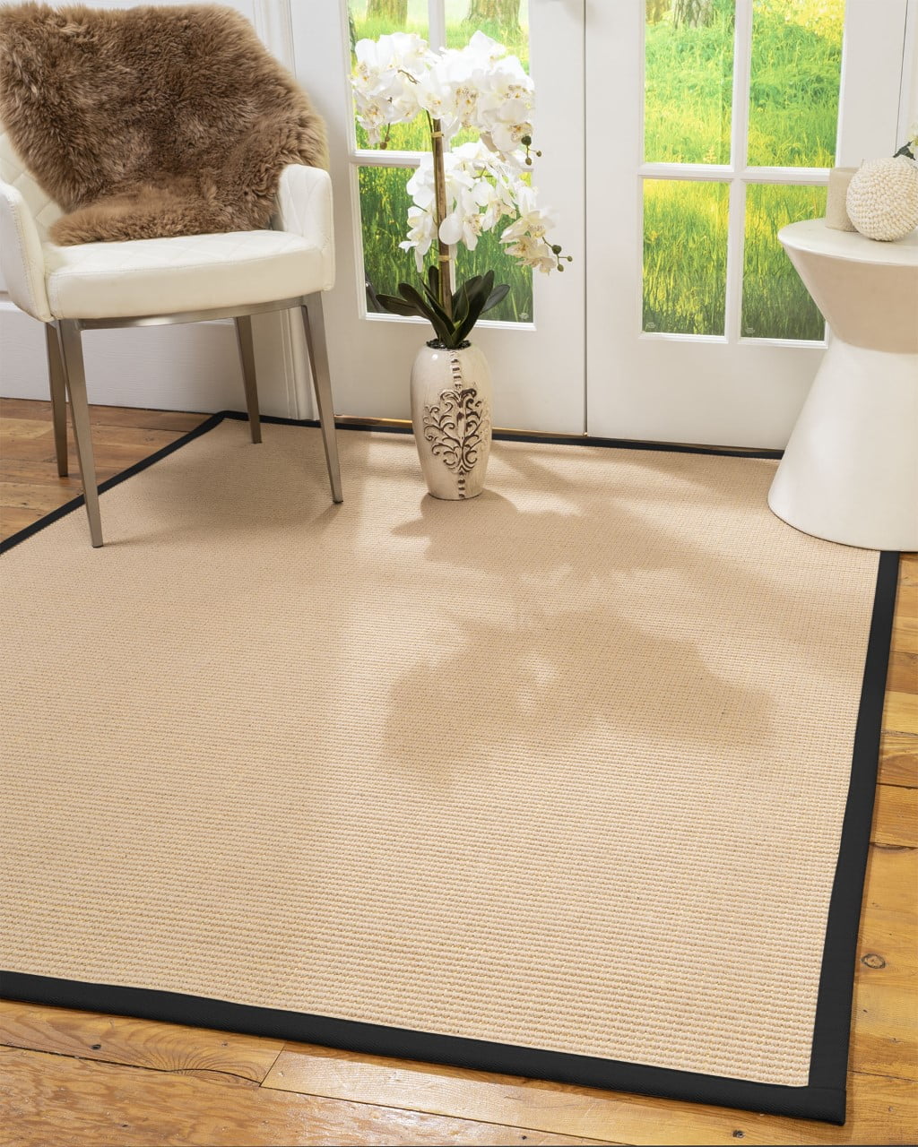Natural Area Rugs Chelsea Custom Wool Sisal Rug 3 X 5 Black Area Rugs Chelsea Custom Wool Sisal Rug