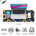 thumbnail image 5 of Long Mouse Pads for Desk,DarkBlue Sunflower Bee Pattern Desk Mats on Top Of Desks, Desk Mouse Pad Extra Large with 3mm Non-Slip Base and Stitched Edge for Gaming,Office,Work,Home 31.5"x11.8", 5 of 6