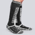 thumbnail image 4 of YAZI  2 Pairs Knee High Merino Wool Socks Cushioned Thermal Warm Skiing Socks for Men And Women Size 6-12, 4 of 9